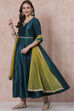 Teal Green Poly Cotton Kalidar Suit Set image number 3
